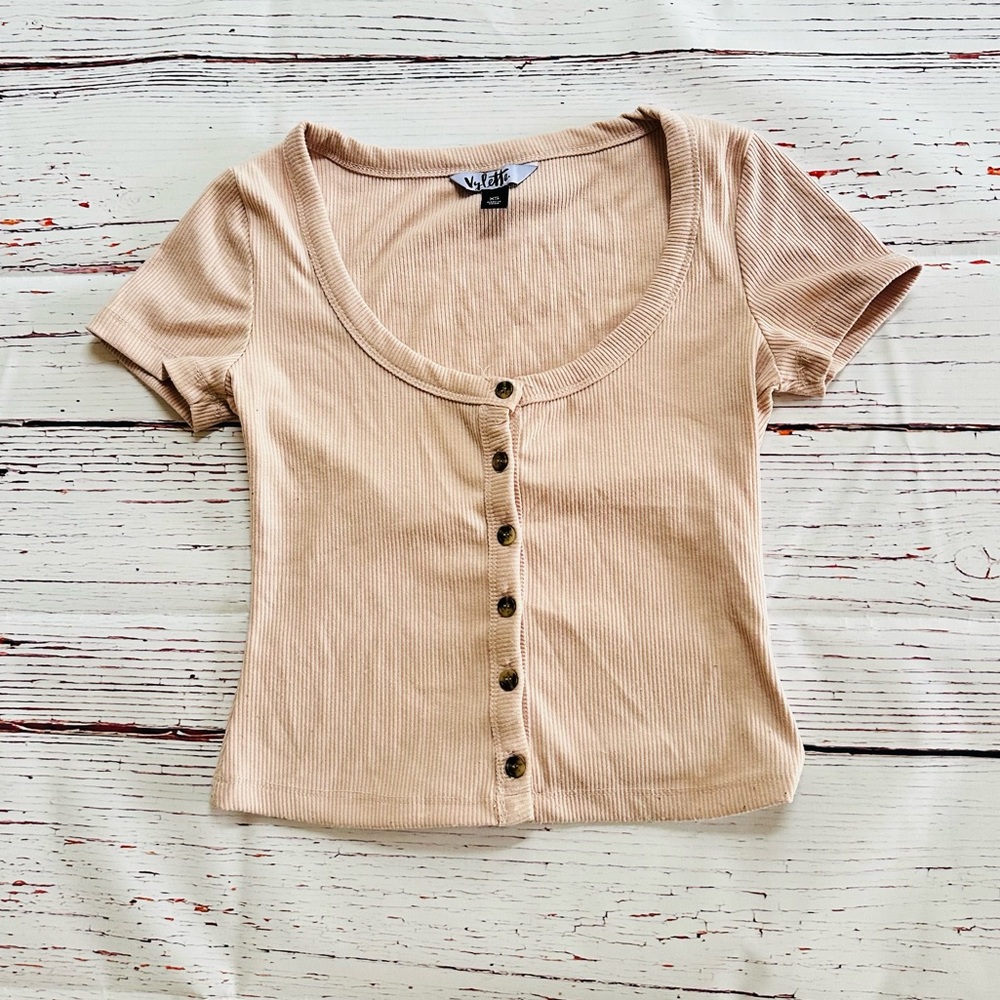 Dusty Rose Ribbed Top! Size xs